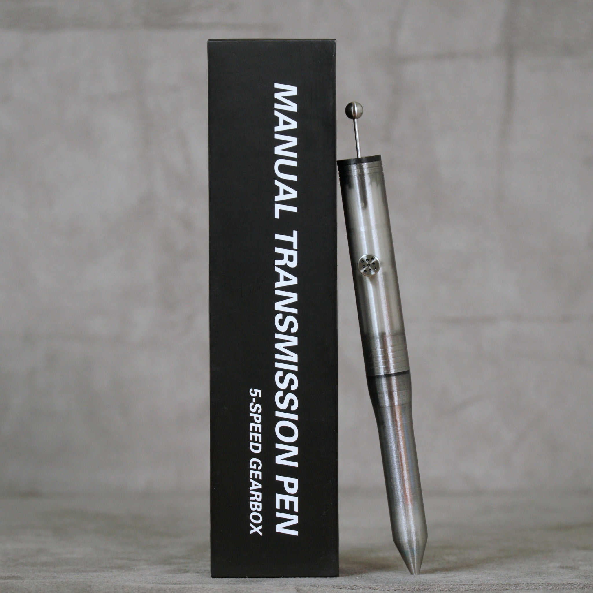 Manual Transmission Pen | Stainless Steel Clutch Button and Shift Knob - Black